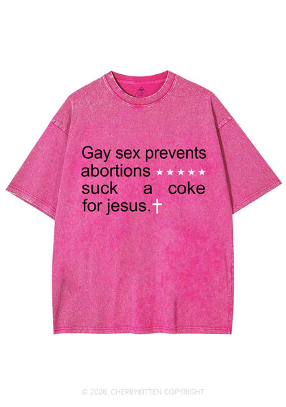 Suck A Coke For Jesus Pride Y2K Shirts Washed Tee Cherrykitten