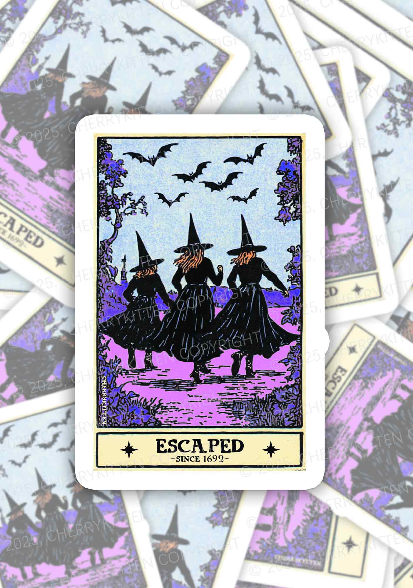 Halloween Escaped Witch 1pc Y2K Sticker Cherrykitten