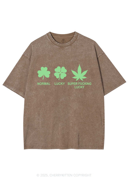 Super Fxxking Lucky St Patricks Y2K Washed Tee Cherrykitten