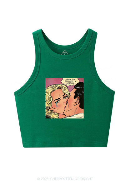 Im Definitely A Lesbian Pride Y2K Crop Tank Top Cherrykitten