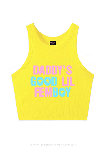 Daddys Good Lil Femboy Pride Y2K Crop Tank Top Cherrykitten