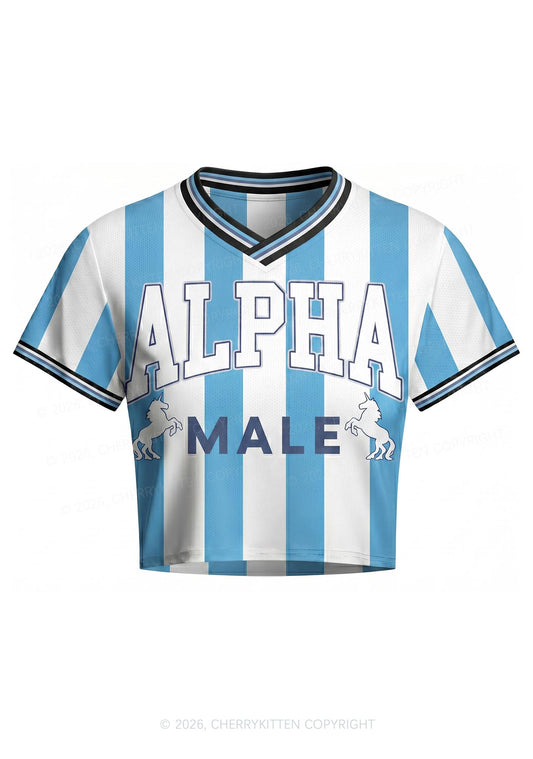 Alpha Male Unicorn Pride Y2K Crop Football Jersey Shirts Cherrykitten