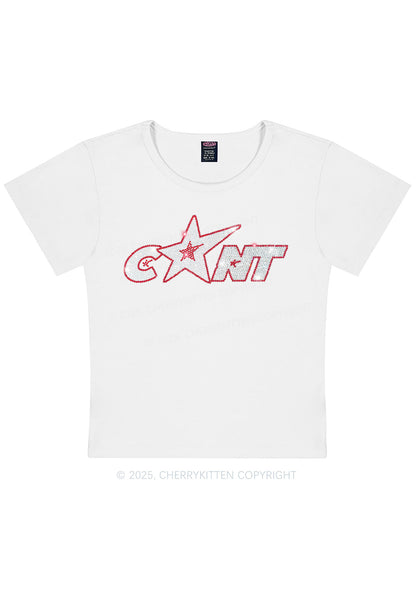Rhinestone Star Cxxt Y2K Baby Tee Cherrykitten