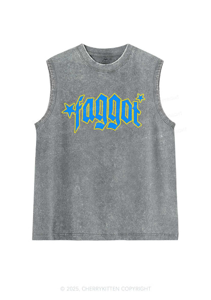 Faggot Stars Pride Y2K Washed Muscle Tank Cherrykitten