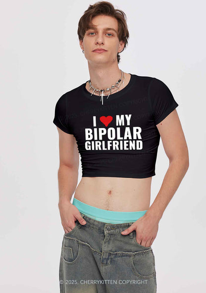 I Love My Bipolar GF BF Y2K Valentine's Day Couple Shirt Cherrykitten