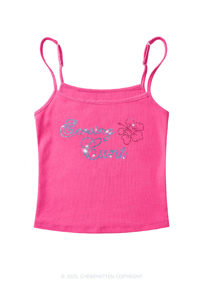 Rhinestone Serving Cxxt Y2K Spaghetti Strap Cami Cherrykitten