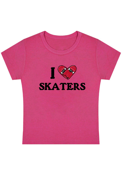 Curvy I Love Skaters Baby Tee