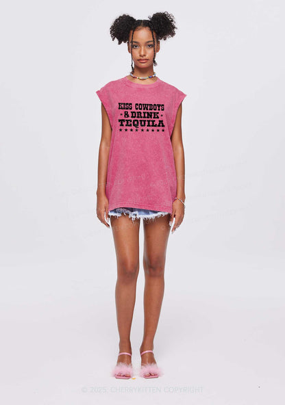 Kiss Cowboys Y2K Washed Muscle Tank Cherrykitten