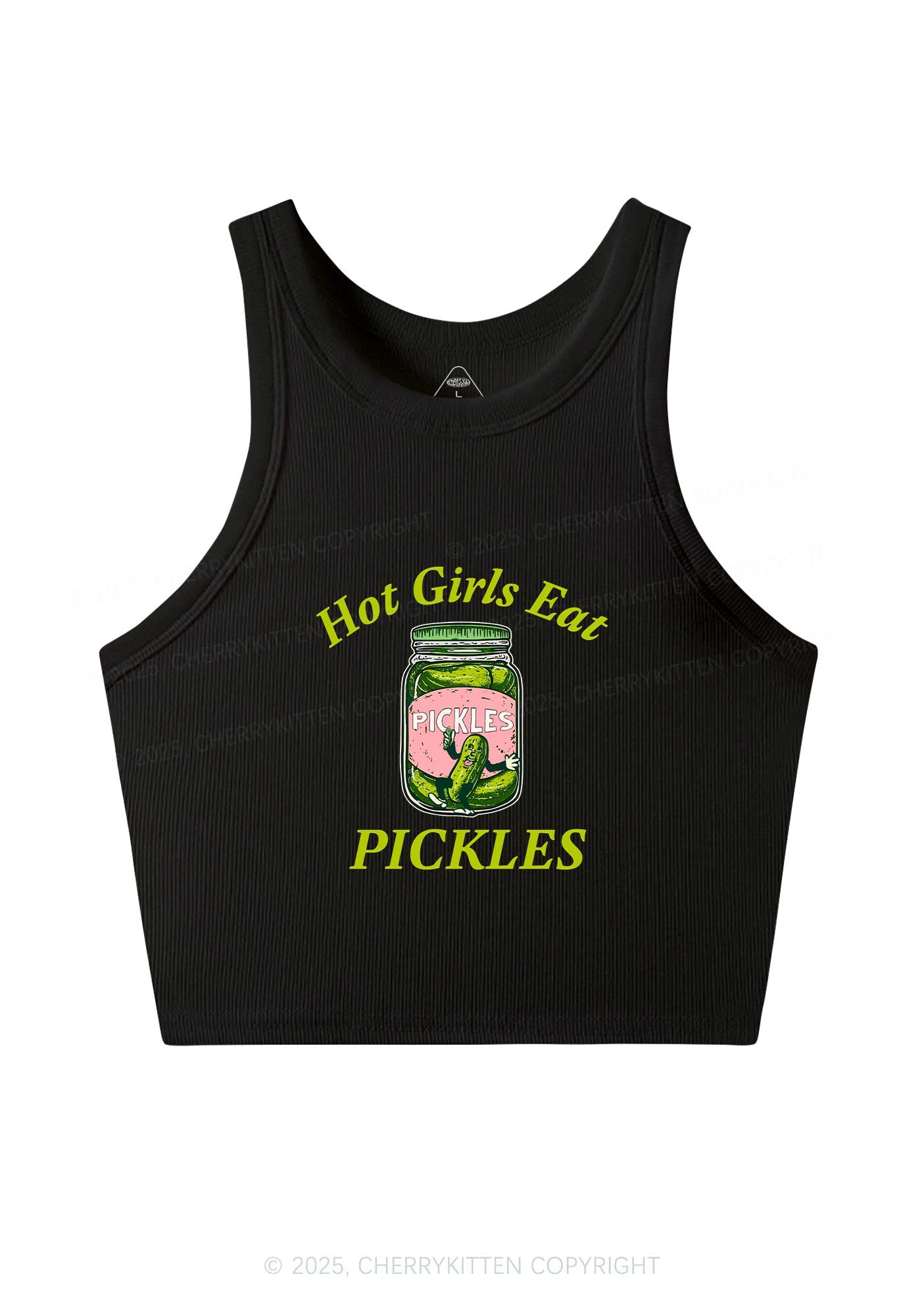 Hot Girls Eat Pickles Y2K Crop Tank Top Cherrykitten