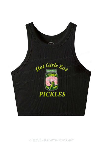 Hot Girls Eat Pickles Y2K Crop Tank Top Cherrykitten