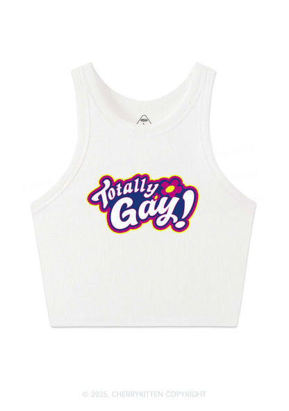 Totally Gay Pride Y2K Crop Tank Top Cherrykitten