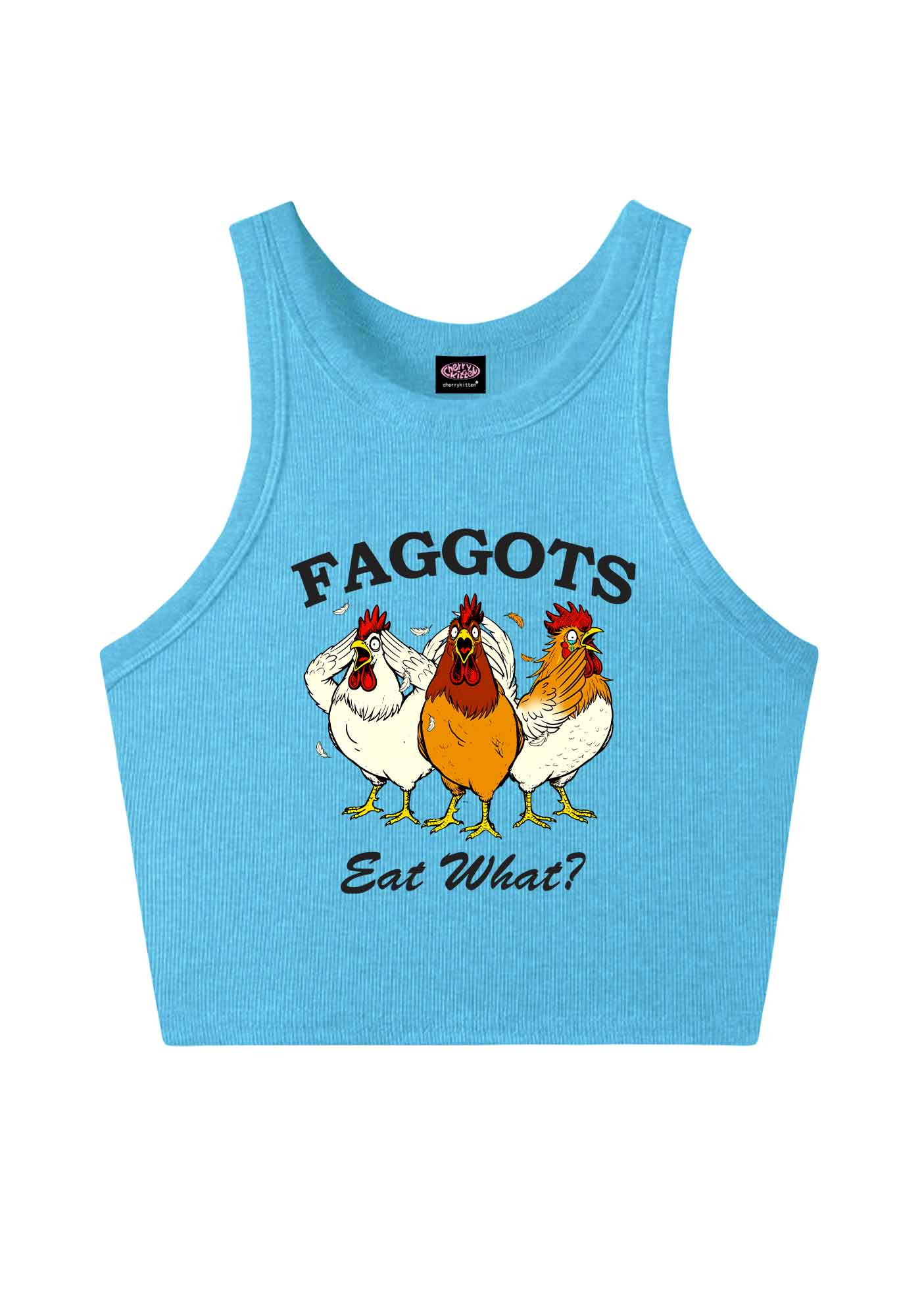 Faggots Eat What Pride Y2K Crop Tank Top Cherrykitten