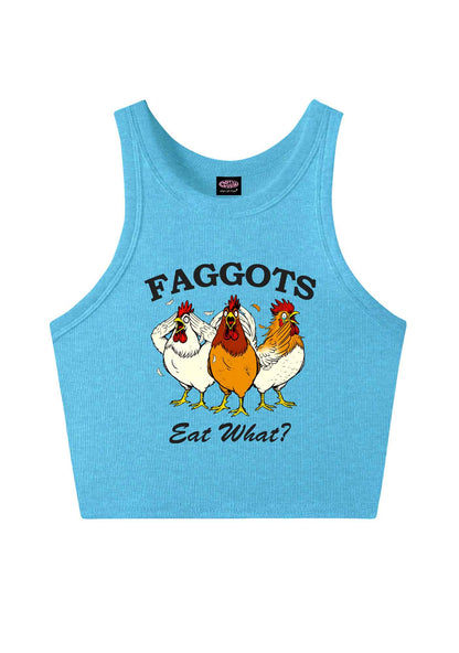 Faggots Eat What Pride Y2K Crop Tank Top Cherrykitten
