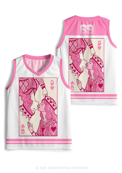 Two Pink Queens Kissing Pride Y2K Sport Jersey Tank Cherrykitten