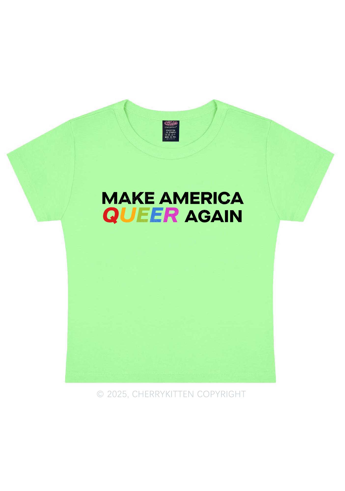Make America Queer Again Pride Y2K Baby Tee Cherrykitten