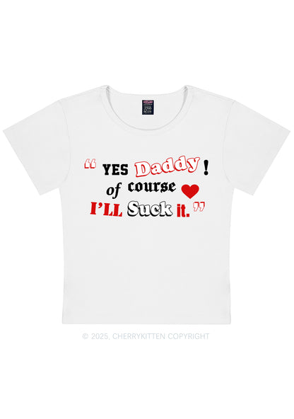 Daddy Suck It Y2K Baby Tee Cherrykitten