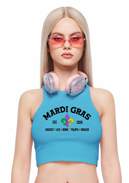 Mardi Gras Laissez Les Bons Temps Rouler Y2K Crop Tank Top Cherrykitten