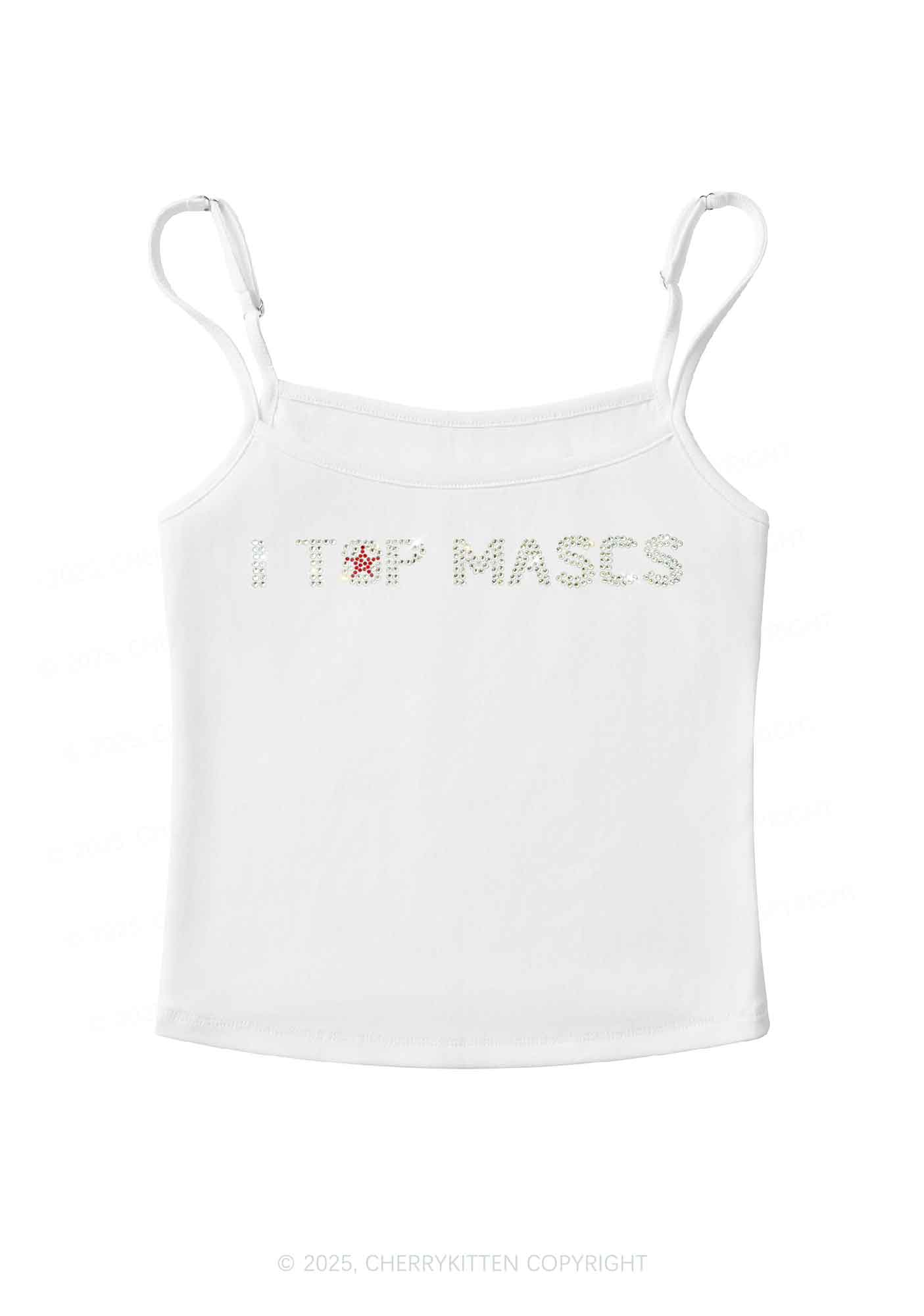 Rhinestone I Top Mascs Pride Y2K Spaghetti Strap Cami Cherrykitten