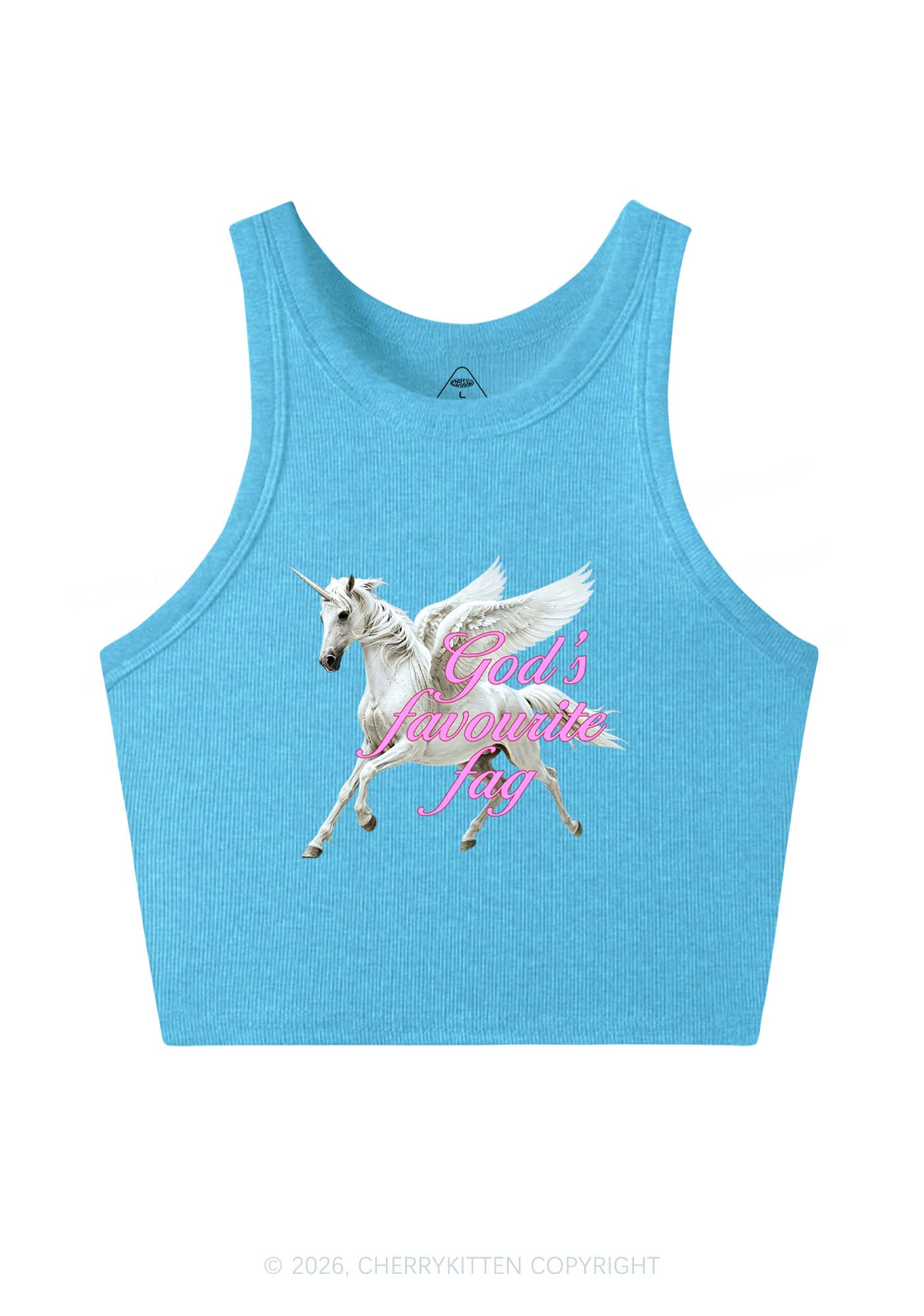 Gods Favourite Fag Pride Y2K Crop Tank Top Cherrykitten