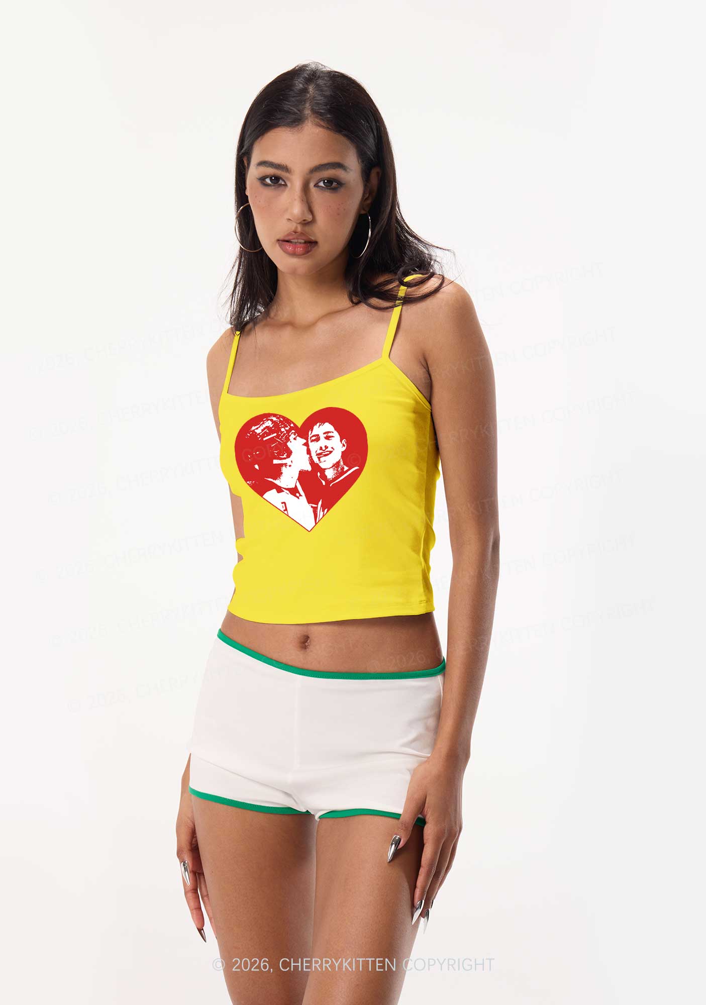 Red Heart Bros HR Y2K Spaghetti Strap Cami Cherrykitten