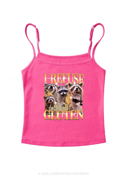 Raccoons Refuse Tolerate Gluten Y2K Spaghetti Strap Cami Cherrykitten