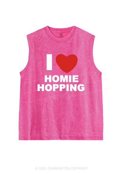 I Love Homie Hopping Y2K Washed Muscle Tank Cherrykitten