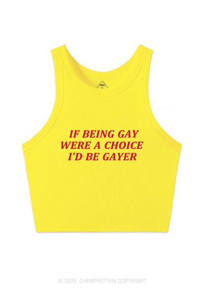 Being Gay Were A Choice Pride Y2K Crop Tank Top Cherrykitten