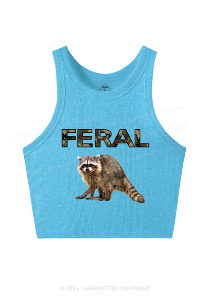 Feral Raccoon Y2K Crop Tank Top Cherrykitten