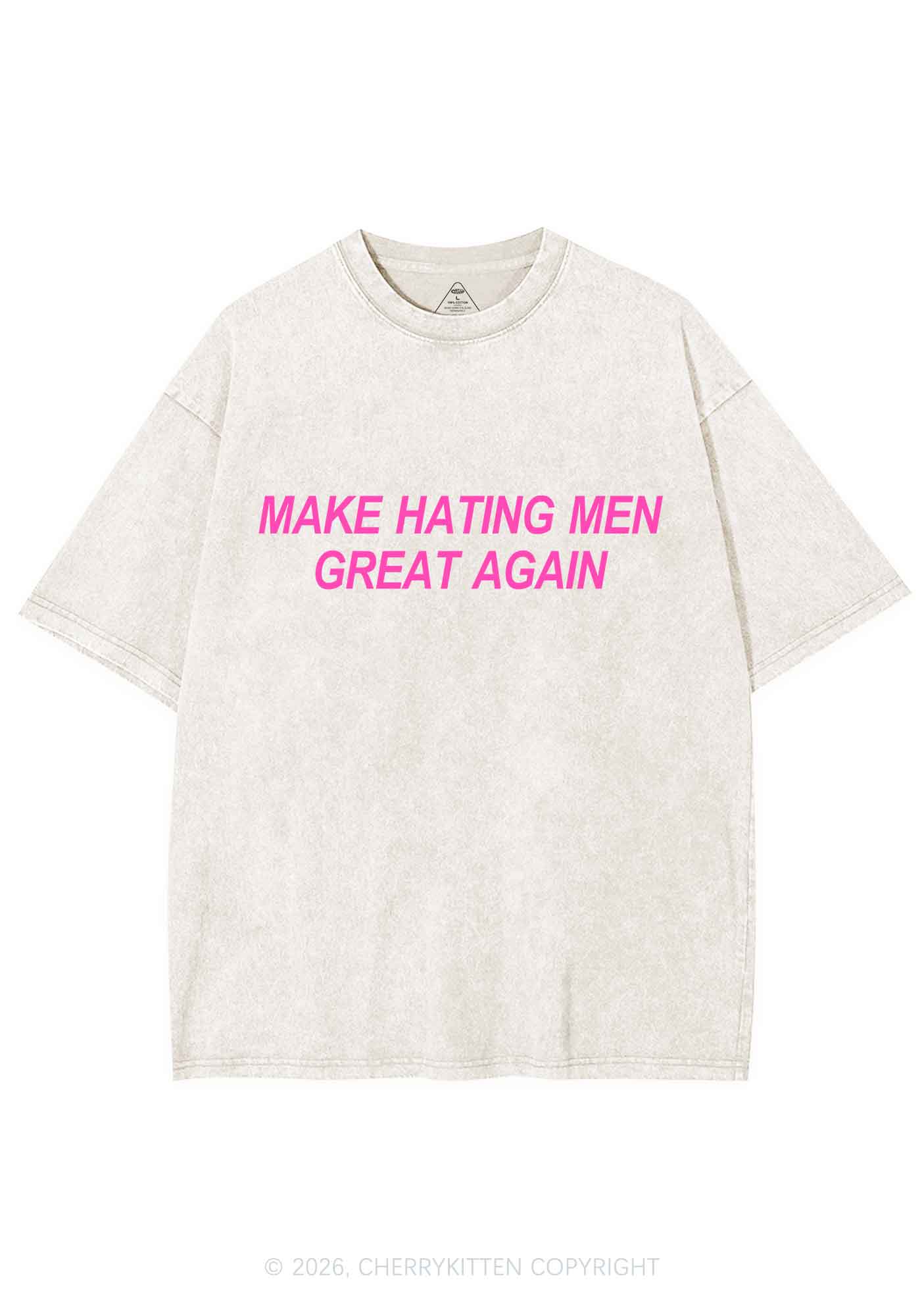 Make Hating Men Great Again Y2K Shirts Washed Tee Cherrykitten