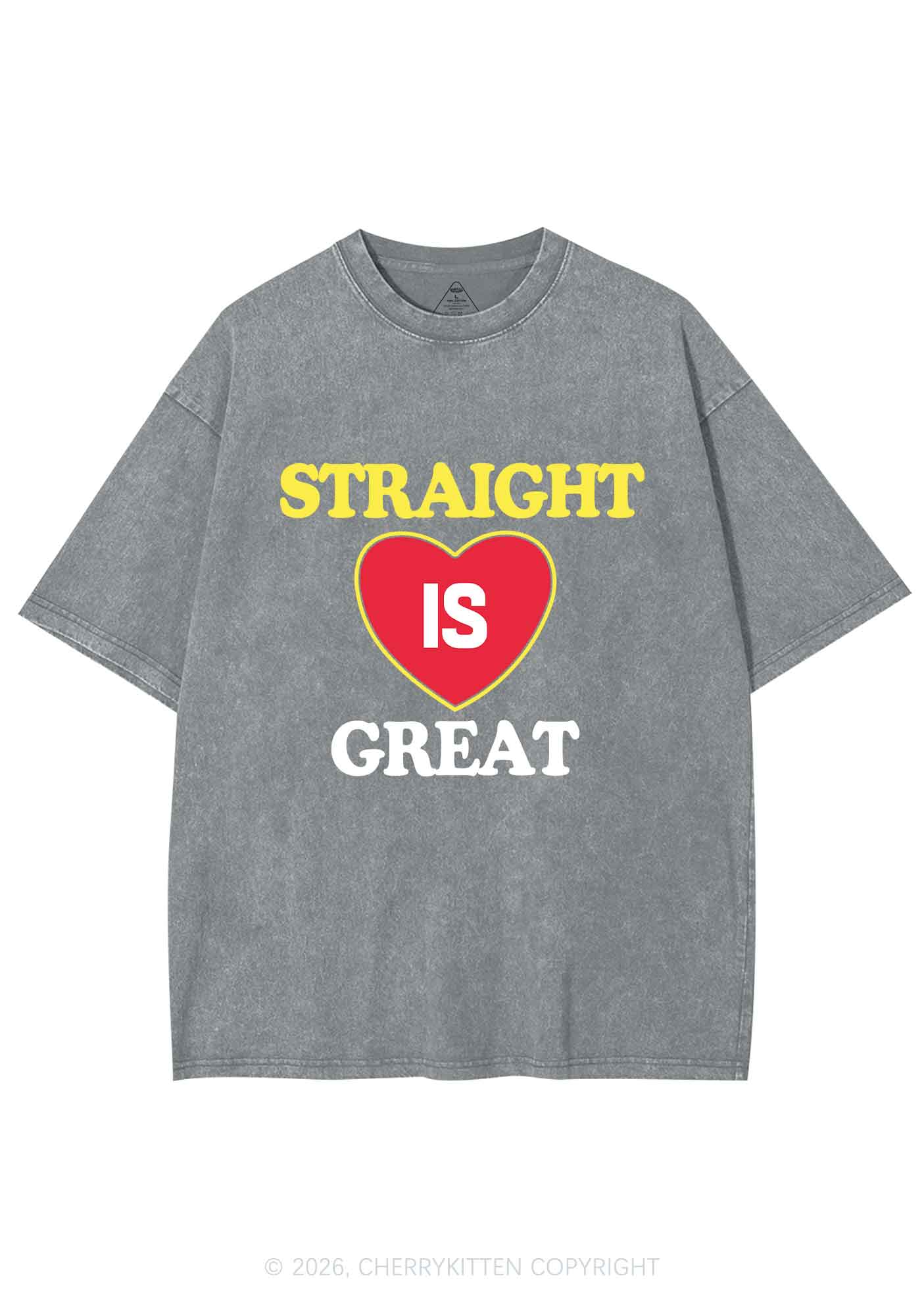 Straight Is Great Pride Y2K Shirts Washed Tee Cherrykitten