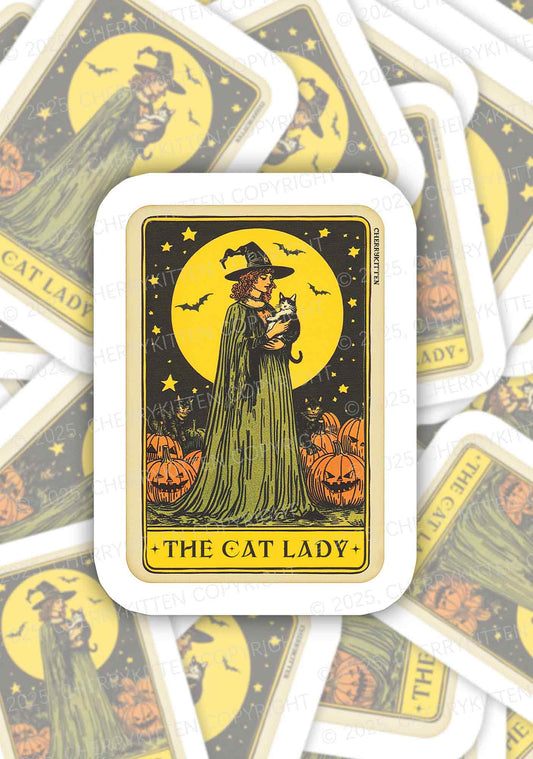 Halloween The Witch Cat Lady 1pc Y2K Sticker Cherrykitten