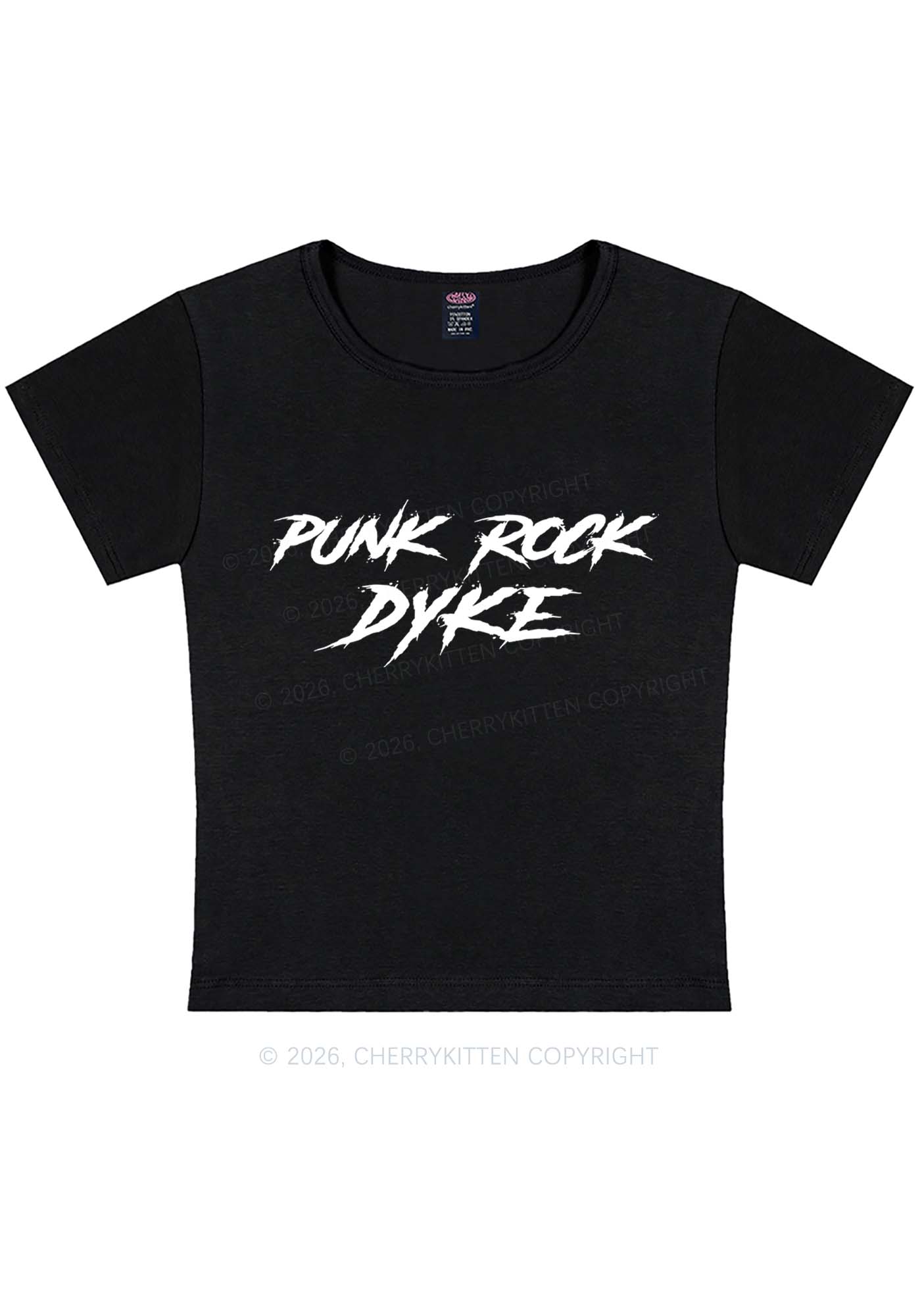 Punk Rock Dyke Pride Y2K Baby Tee Cherrykitten