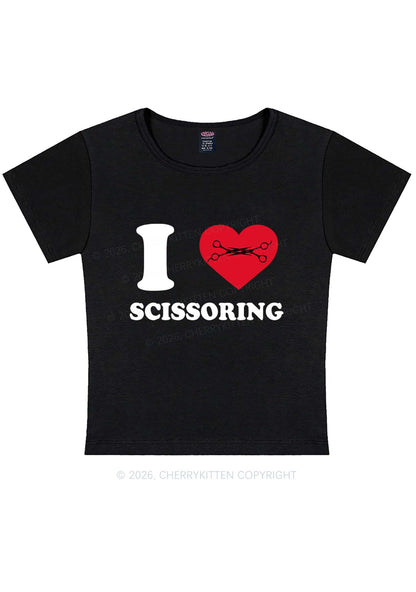 I Love Scissoring Pride Y2K Baby Tee Cherrykitten