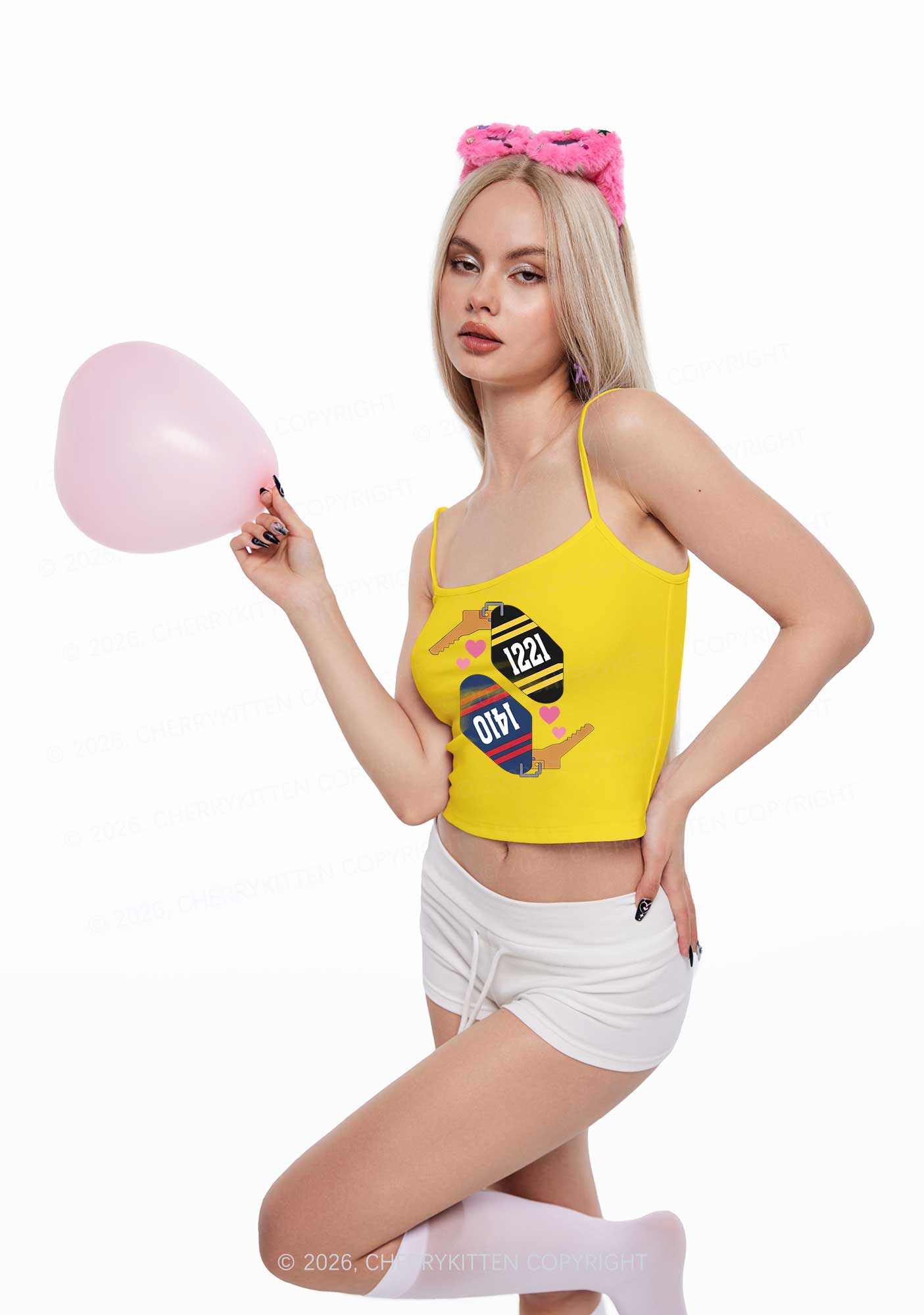 Retro Key Tag HR Y2K Spaghetti Strap Cami Cherrykitten