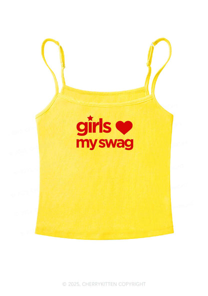 Girls Love My Swag Pride Y2K Spaghetti Strap Cami Cherrykitten
