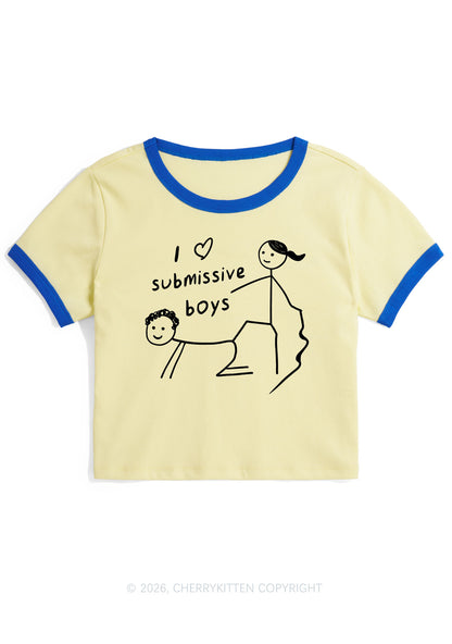 I Love S Boys Y2K Ringer Tee Cherrykitten