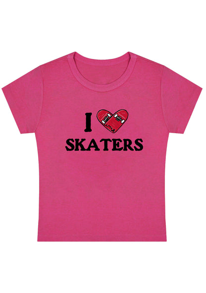 I Love Skaters Y2K Baby Tee