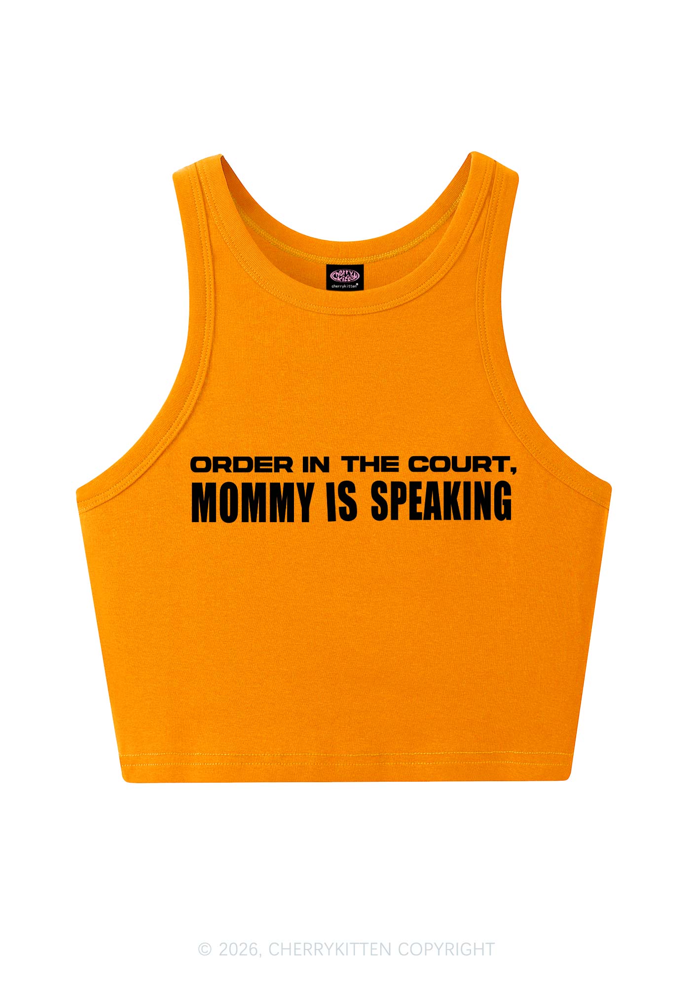 Mommy Is Speaking Y2K Crop Tank Top Cherrykitten
