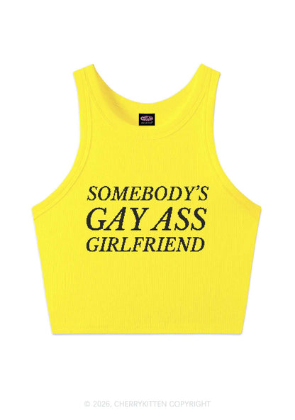 Somebodys Gay Axx Girlfriend Pride Y2K Crop Tank Top Cherrykitten