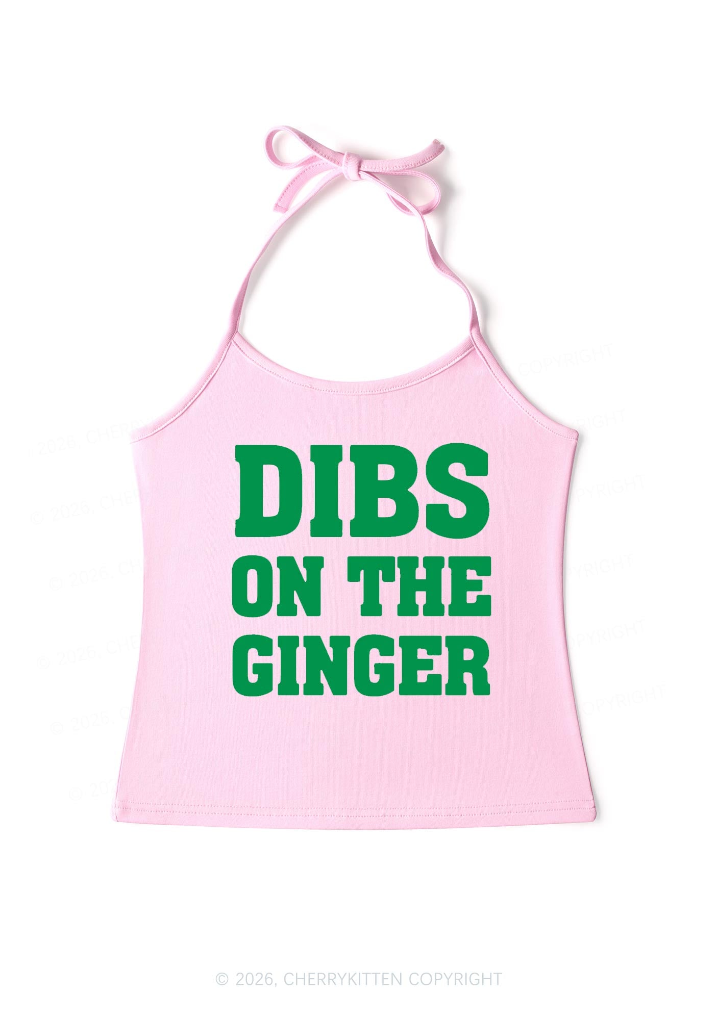 Dibs On The Ginger St Patricks Y2K Halter Neck Cami Cherrykitten