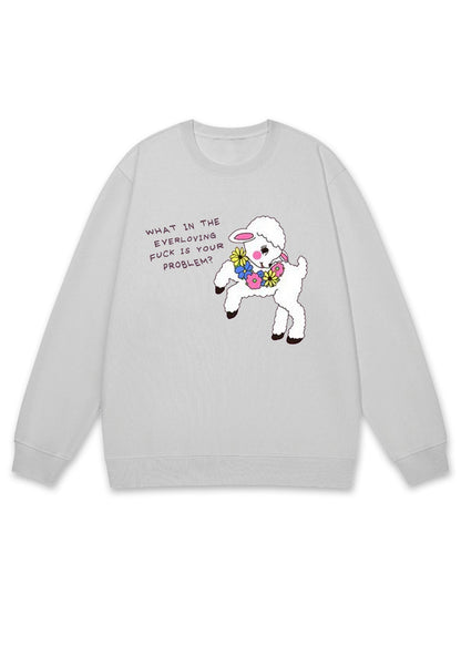 What Is Your Problem Little Sheep Y2K Sweatshirt