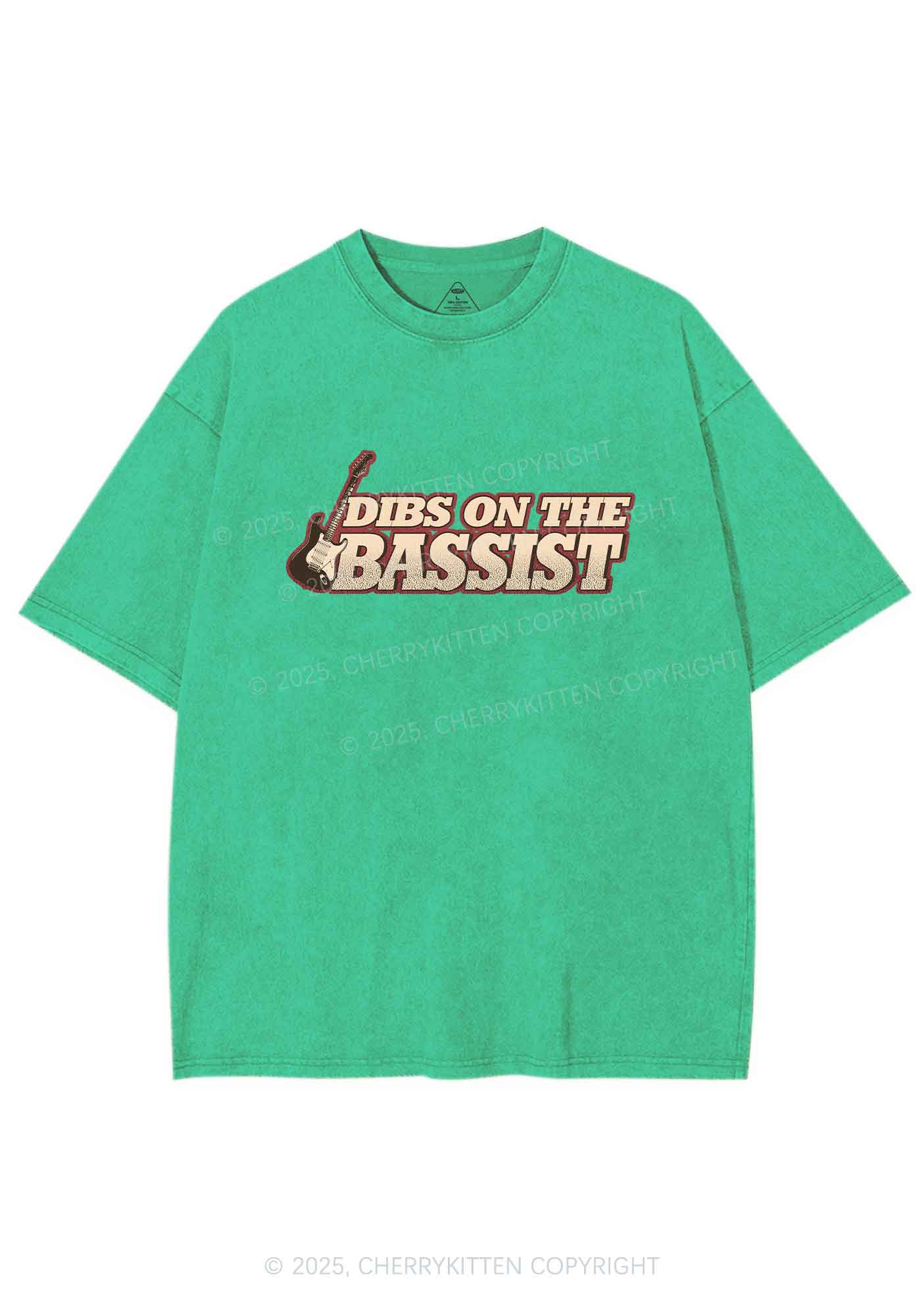 Dibs On The Bassist Y2K Shirts Washed Tee Cherrykitten