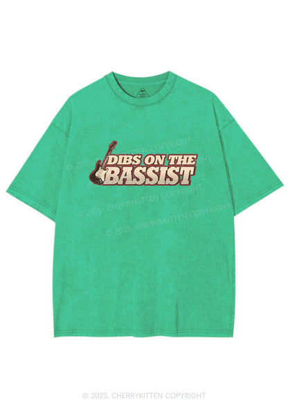 Dibs On The Bassist Y2K Shirts Washed Tee Cherrykitten