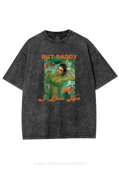 But Daddy Love TS Y2K Shirts Washed Tee Cherrykitten