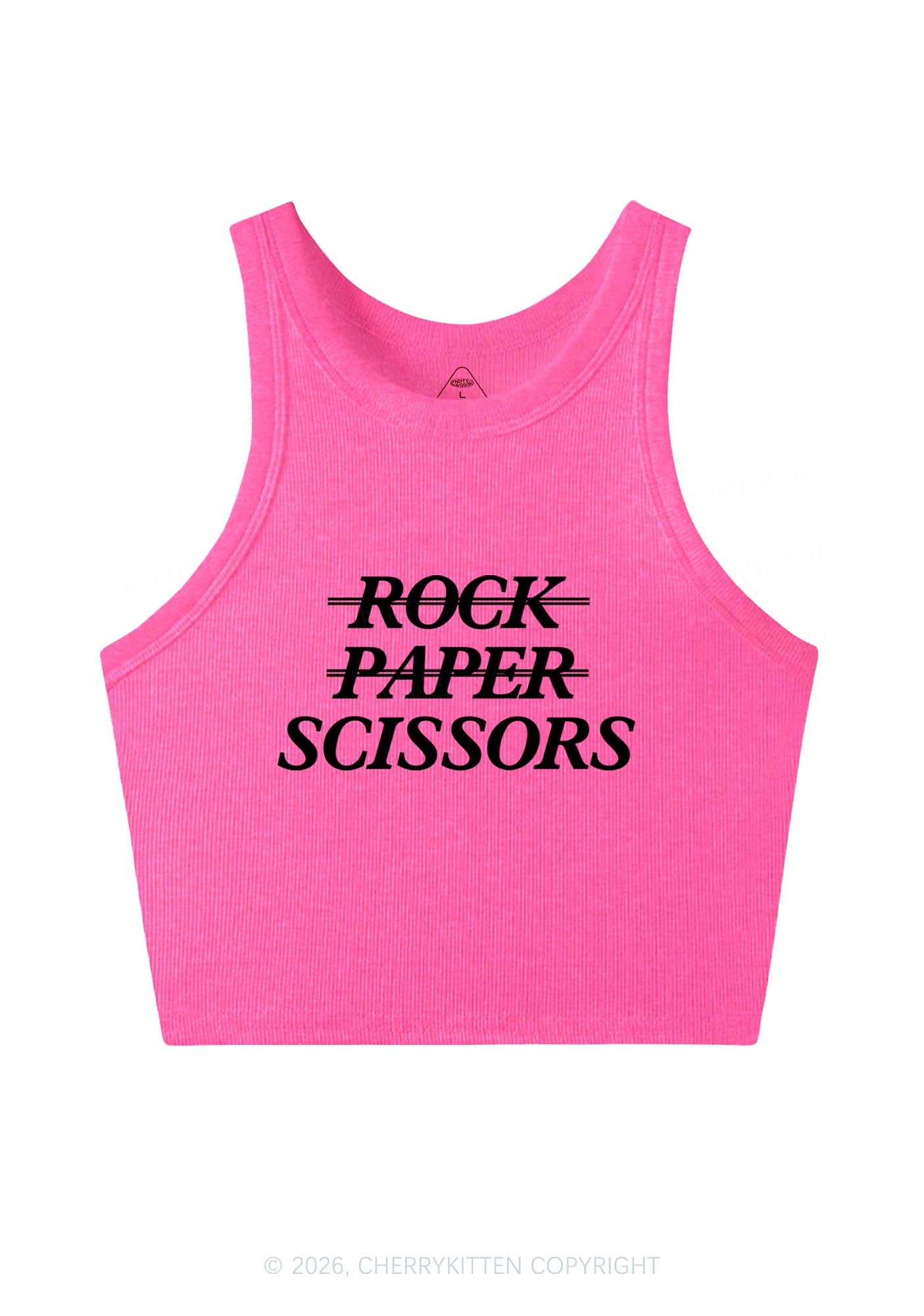 Rock Paper Scissors Pride Y2K Crop Tank Top Cherrykitten