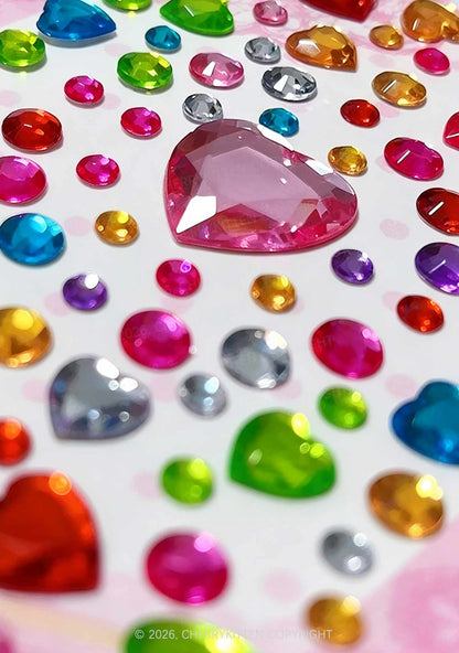 1pc Multicolor Rhinestone Y2K Face Sticker Cherrykitten