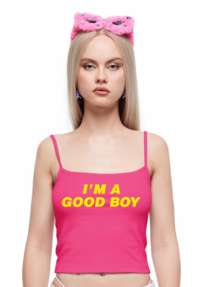 Im A Good Boy Y2K Spaghetti Strap Cami Cherrykitten