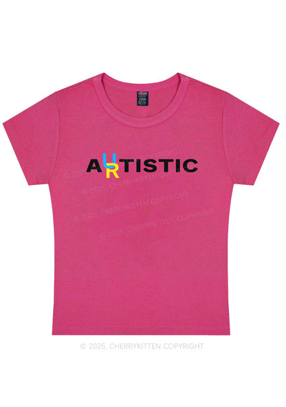 Autistic Artistic Y2K Baby Tee Cherrykitten