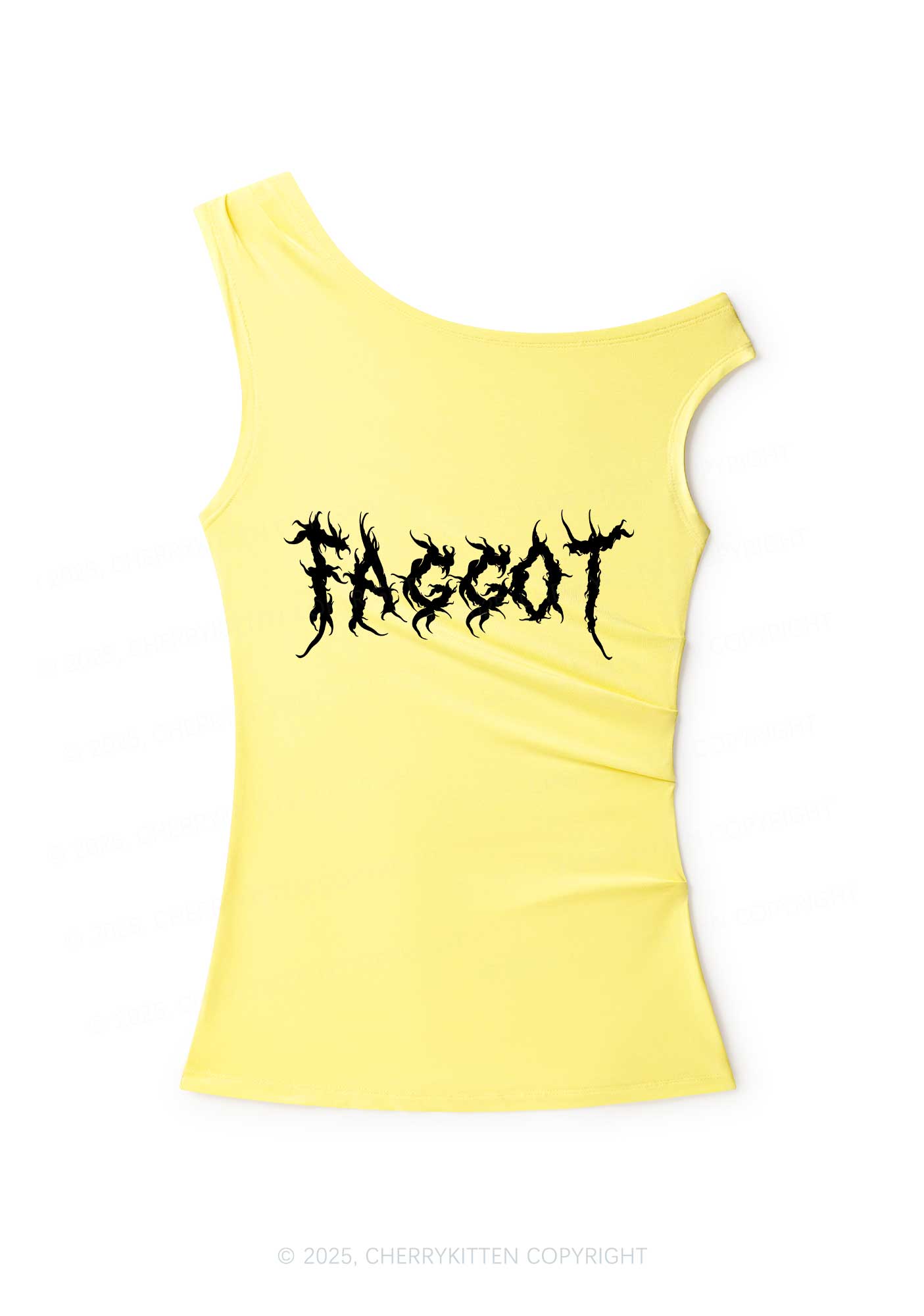 Punk Faggot Pride  Y2K Off Shoulder Tank Top Cherrykitten