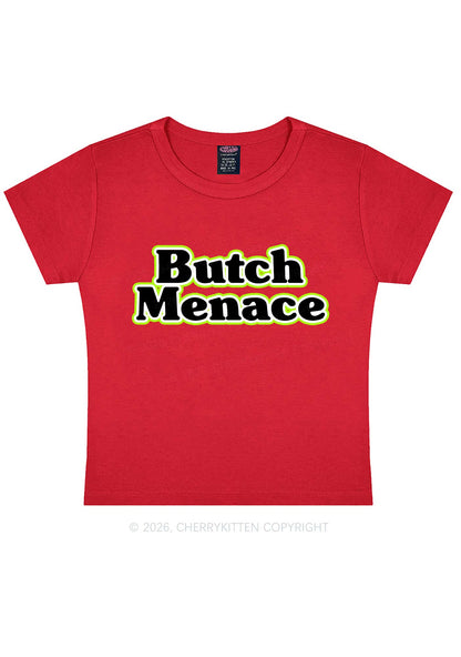 Butch Menace Pride Y2K Baby Tee Cherrykitten